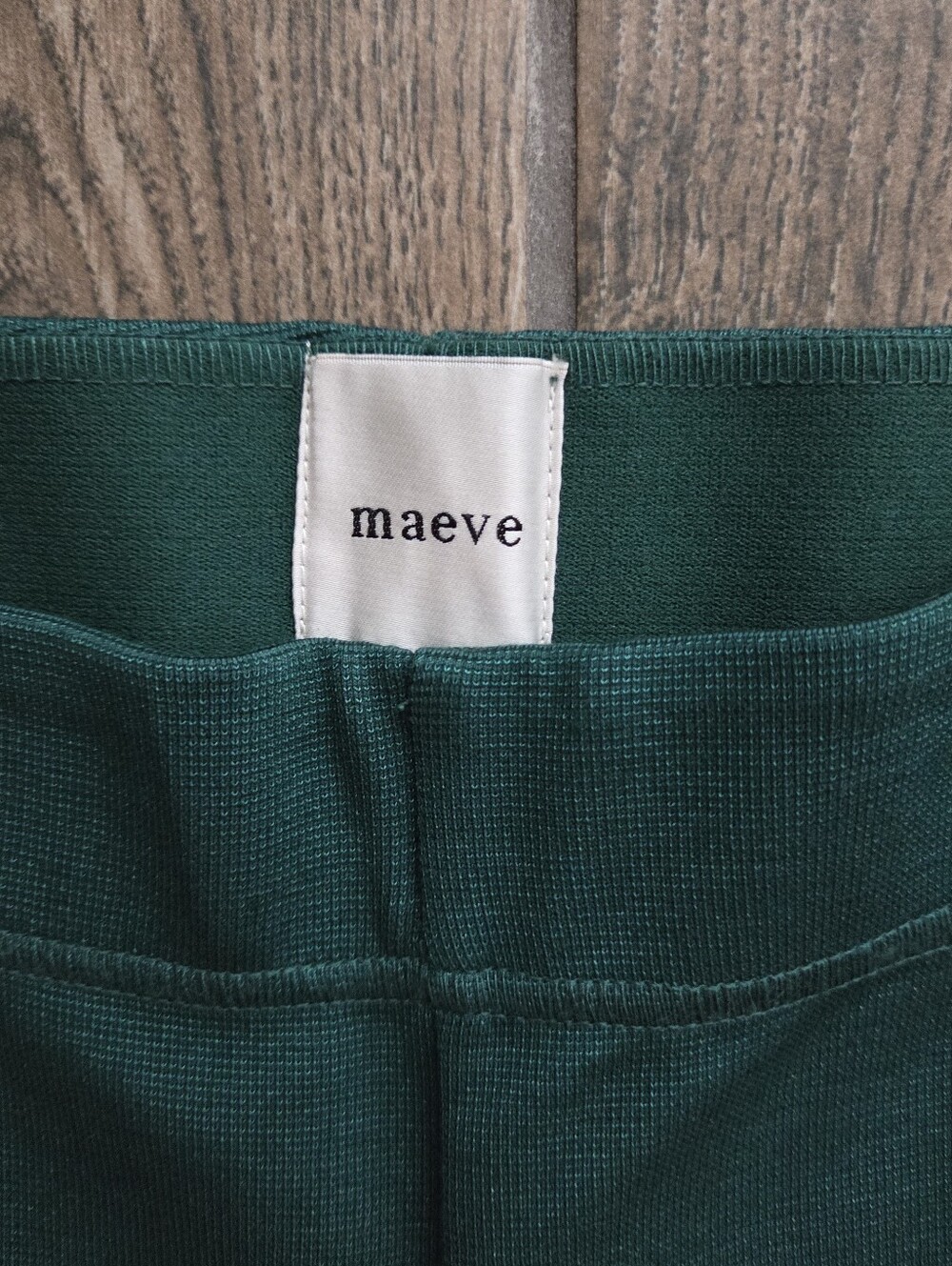 Anthropologie Maeve Margot Kick Flare Cropped Knit Stretch Pants in Pine Green - Picture 4 of 10